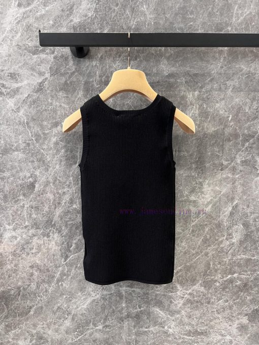 ZT60557 Miumi * 25Ss Early Spring New Color Contrast Logo Decorative Sleeveless U-neck Knitted wuiau9aa - Image 3