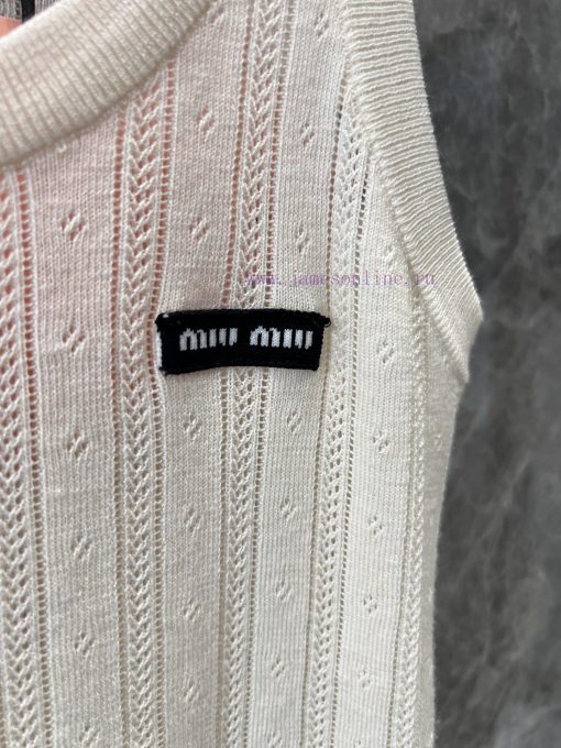 ZT60558 Miu Miu 25Ss Early Spring New Micro Label Hollow Knitted Tank Top | YB Developed Heavy k6gi1lrw - Image 6