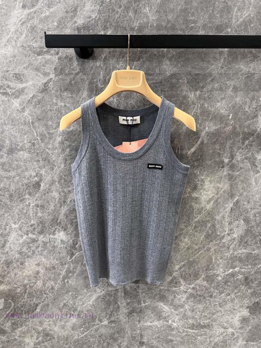 ZT60558 Miu Miu 25Ss Early Spring New Micro Label Hollow Knitted Tank Top | YB Developed Heavy mtpy1kui - Image 2