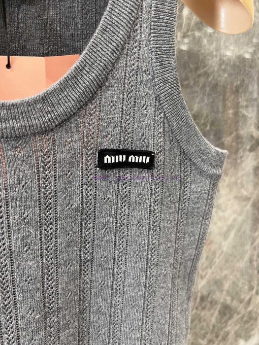 ZT60558 Miu Miu 25Ss Early Spring New Micro Label Hollow Knitted Tank Top | YB Developed Heavy mtpy1kui - Image 6