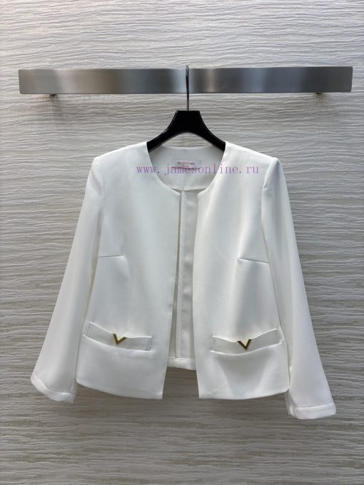 CW76078 Valentino Early Spring New Collection A Round Neck Short Suit Jacket That Is The Epitom 3wnb7bfv