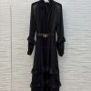 CL76082 Dior 25 Spring/Summer New Collection Earwood Collar Dress With Black Fungal Lace Design 4ei4b6ff