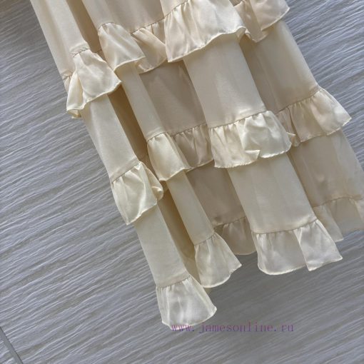 CL76082 Dior 25 Spring/Summer New Collection Earwood Collar Dress With Black Fungal Lace Design zty9z9rq - Image 8