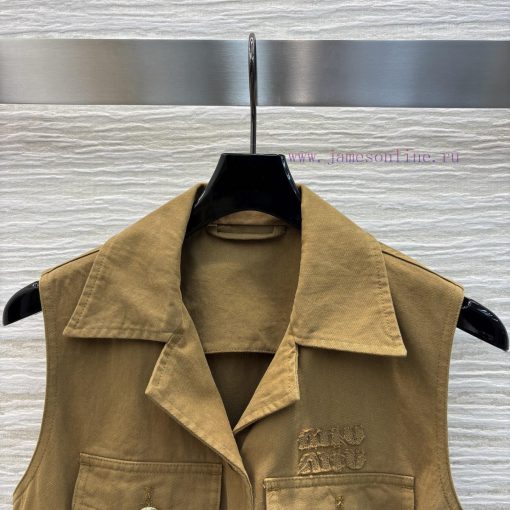 CL76087 Miu Miu 25 New Style Maillard Workwear Style Vest Skirt Stylish And Fashionable With A 0h2wnqfb - Image 3