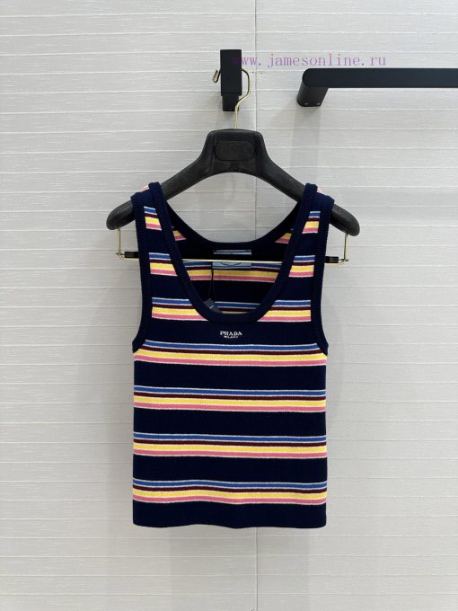 ️ High End BT76090 Pra * 25 Early Spring New Product Five Color Striped Knitted Vest Versatile hbzvqifu