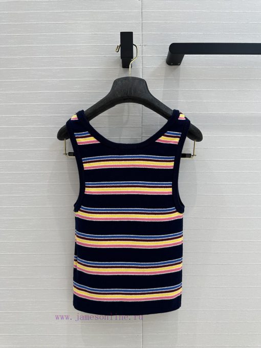 ️ High End BT76090 Pra * 25 Early Spring New Product Five Color Striped Knitted Vest Versatile hbzvqifu - Image 10