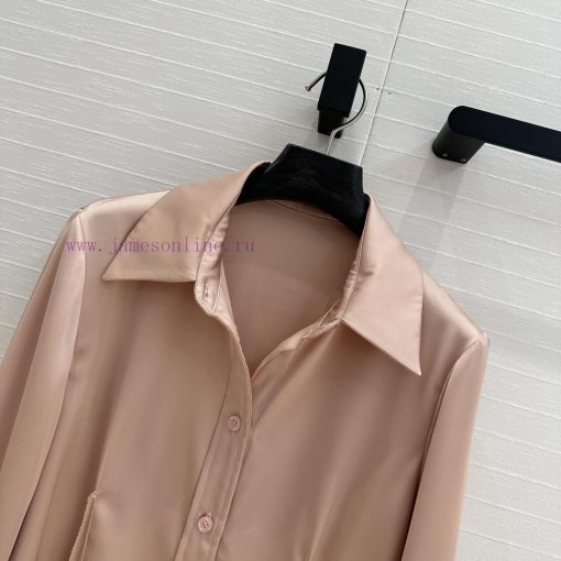 Highly Recommended BC76092 Fen * Early Spring New Product Champagne Powder Acetate Silk Shirt C kwt86003 - Image 5
