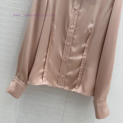 Highly Recommended BC76092 Fen * Early Spring New Product Champagne Powder Acetate Silk Shirt C kwt86003 - Image 6