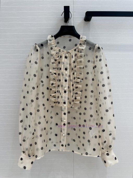 High End BC76095 V Series Socialite Wearing Retro Palace Style Lantern Sleeves With Polka Dot S snh298gh