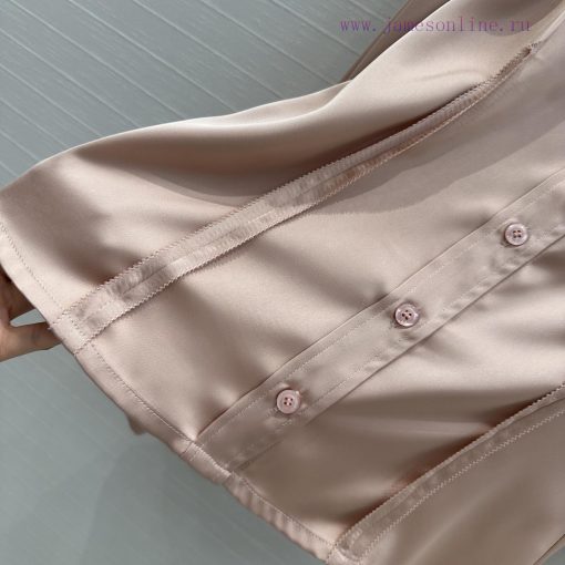 Highly Recommended BC76092 Fen * Early Spring New Product Champagne Powder Acetate Silk Shirt C kwt86003 - Image 7