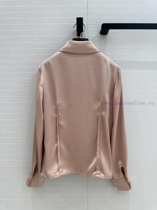 Highly Recommended BC76092 Fen * Early Spring New Product Champagne Powder Acetate Silk Shirt C kwt86003 - Image 10