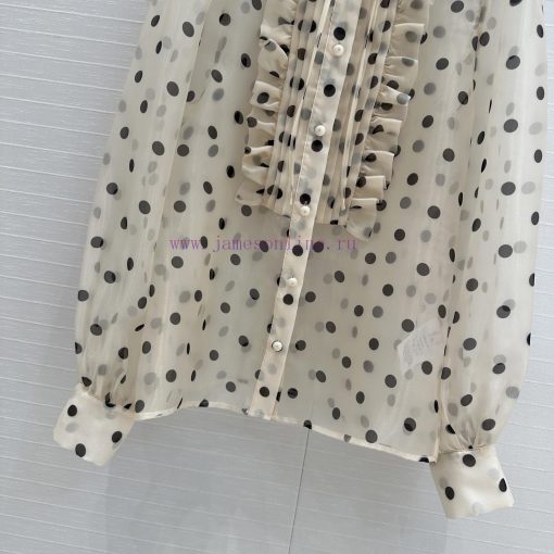 High End BC76095 V Series Socialite Wearing Retro Palace Style Lantern Sleeves With Polka Dot S snh298gh - Image 7