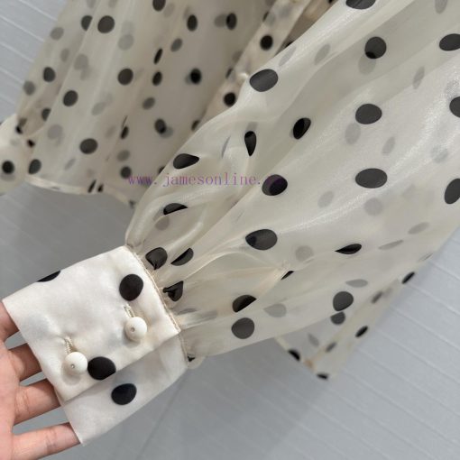High End BC76095 V Series Socialite Wearing Retro Palace Style Lantern Sleeves With Polka Dot S snh298gh - Image 8