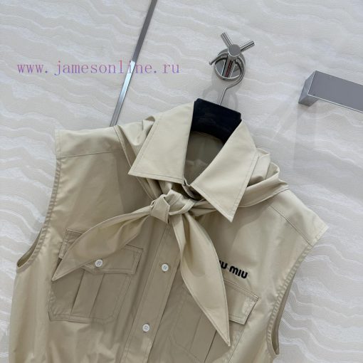 ️ AC75166 Miu Miu Wear 25s Spring/Summer New Product Scout Series Tie Vest Shirt Fashionable El 0qvrqwbg - Image 3