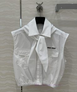 ️ AC75166 Miu Miu Wear 25s Spring/Summer New Product Scout Series Tie Vest Shirt Fashionable El 2csycjq5