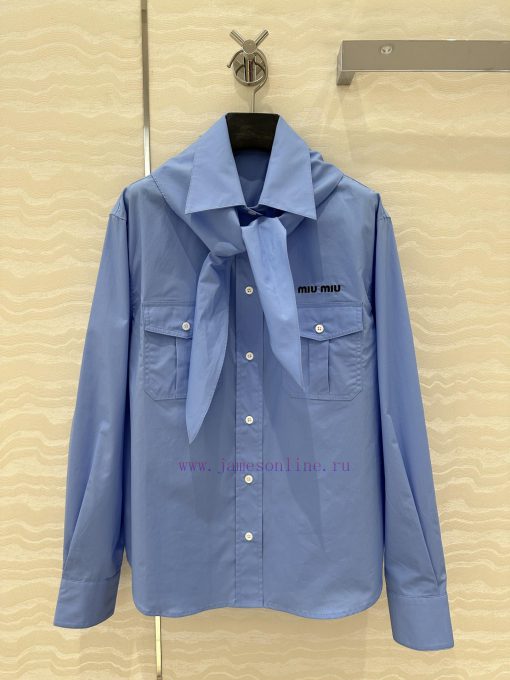 ️ AC75165 Miu Miu Dress Up 25s Spring/Summer New Product Scout Series Scarf Tie Shirt Fashionab u3ec2gsx