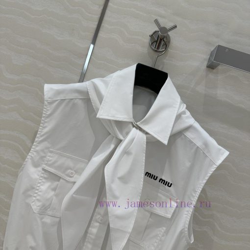 ️ AC75166 Miu Miu Wear 25s Spring/Summer New Product Scout Series Tie Vest Shirt Fashionable El 2csycjq5 - Image 3