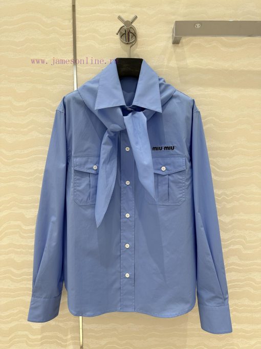 ️ AC75165 Miu Miu Dress Up 25s Spring/Summer New Product Scout Series Scarf Tie Shirt Fashionab u3ec2gsx - Image 2