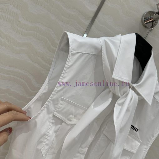 ️ AC75166 Miu Miu Wear 25s Spring/Summer New Product Scout Series Tie Vest Shirt Fashionable El 2csycjq5 - Image 4