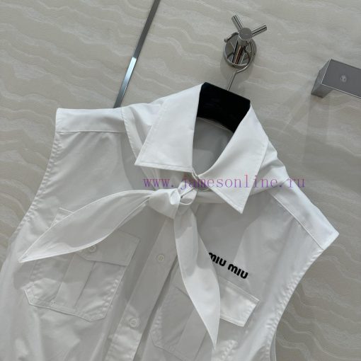 ️ AC75166 Miu Miu Wear 25s Spring/Summer New Product Scout Series Tie Vest Shirt Fashionable El 2csycjq5 - Image 5