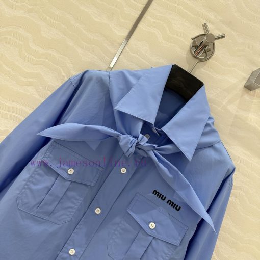 ️ AC75165 Miu Miu Dress Up 25s Spring/Summer New Product Scout Series Scarf Tie Shirt Fashionab u3ec2gsx - Image 4