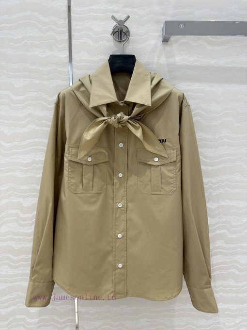 ️ AC75165 Miu Miu Dress Up 25s Spring/Summer New Product Scout Series Scarf Tie Shirt Fashionab 4bely50w