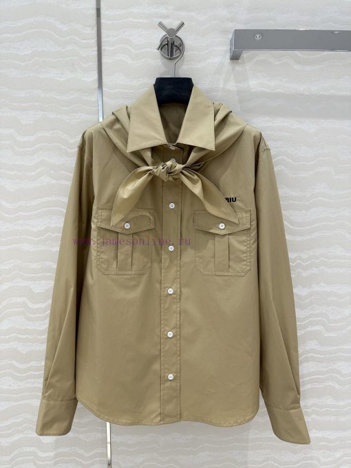 ️ AC75165 Miu Miu Dress Up 25s Spring/Summer New Product Scout Series Scarf Tie Shirt Fashionab 4bely50w - Image 2