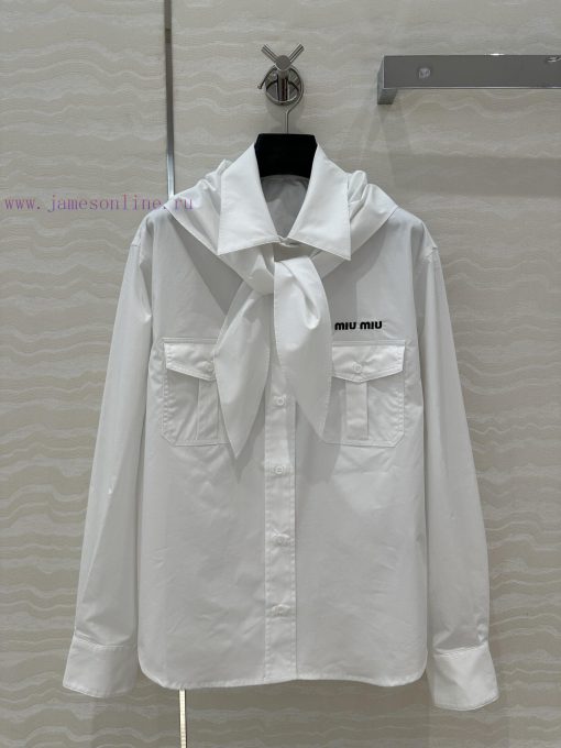 ️ AC75165 Miu Miu Dress Up 25s Spring/Summer New Product Scout Series Scarf Tie Shirt Fashionab rgiztz92