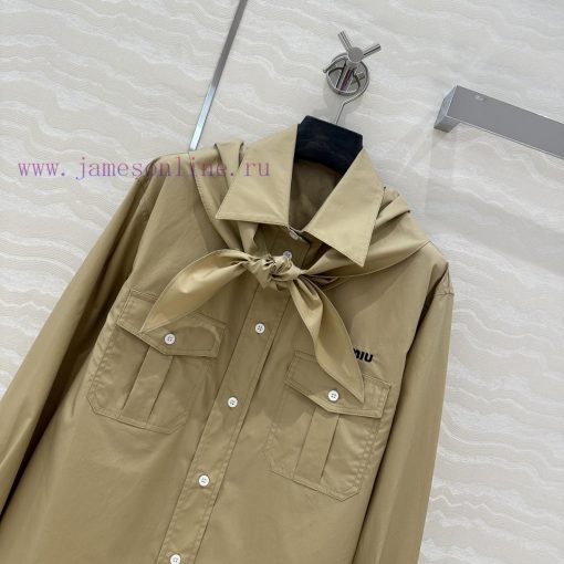 ️ AC75165 Miu Miu Dress Up 25s Spring/Summer New Product Scout Series Scarf Tie Shirt Fashionab 4bely50w - Image 3