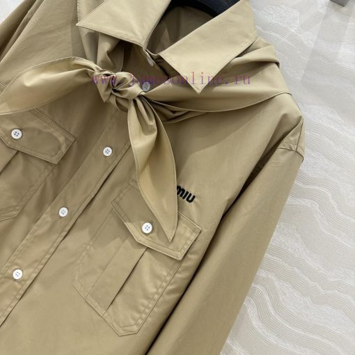 ️ AC75165 Miu Miu Dress Up 25s Spring/Summer New Product Scout Series Scarf Tie Shirt Fashionab 4bely50w - Image 4
