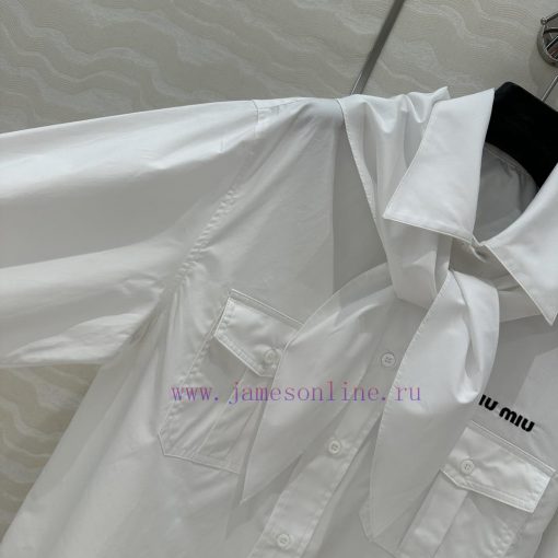 ️ AC75165 Miu Miu Dress Up 25s Spring/Summer New Product Scout Series Scarf Tie Shirt Fashionab rgiztz92 - Image 4