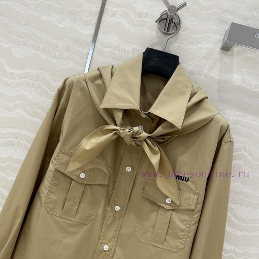 ️ AC75165 Miu Miu Dress Up 25s Spring/Summer New Product Scout Series Scarf Tie Shirt Fashionab 4bely50w - Image 6