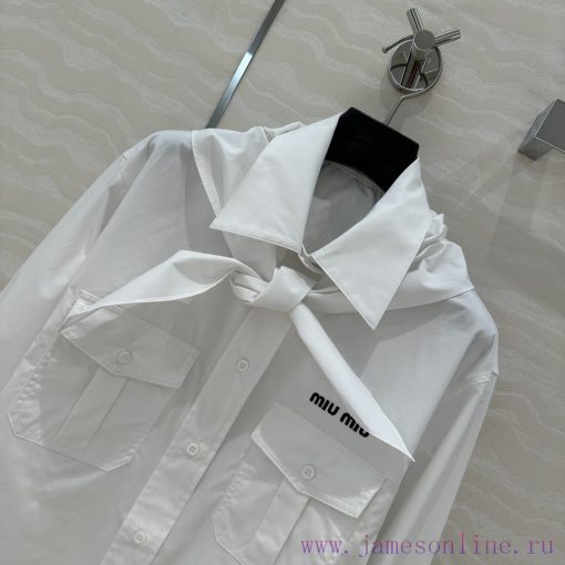 ️ AC75165 Miu Miu Dress Up 25s Spring/Summer New Product Scout Series Scarf Tie Shirt Fashionab rgiztz92 - Image 5