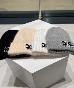 CELINE new rabbit fur knitted yarn hat for autumn and winter, super popular with first-class0tg5edbh