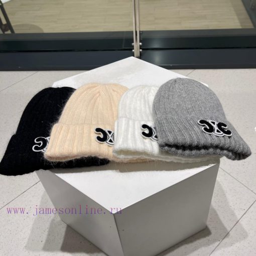 CELINE new rabbit fur knitted yarn hat for autumn and winter, super popular with first-class0tg5edbh - Image 2