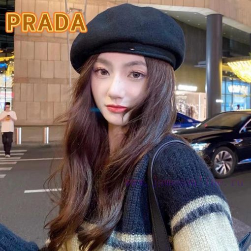 Prada autumn and winter 2024 new woolen warm beret children's Korean version internet celebr1plvl3h5