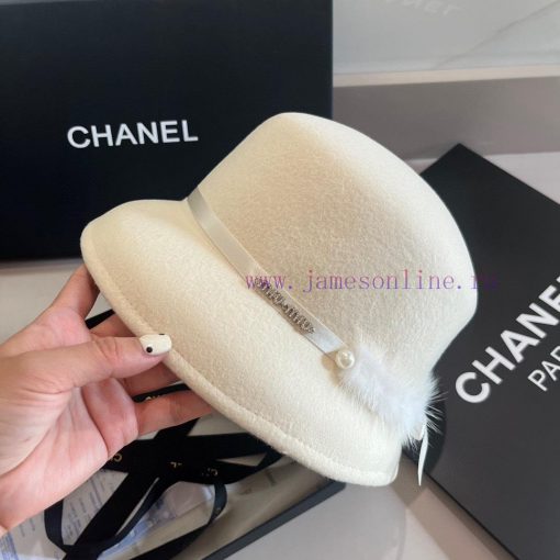 Miumiu autumn and winter new woolen hat, wool basin hat, 100% wool fabric, black and white cn1dvl4dk - Image 4