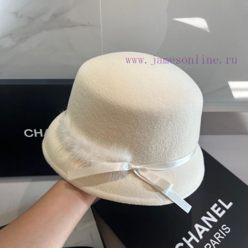 Miumiu autumn and winter new woolen hat, wool basin hat, 100% wool fabric, black and white cn1dvl4dk - Image 8