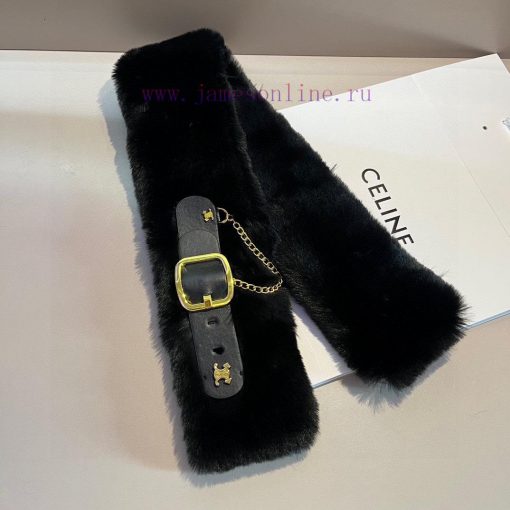 Celine autumn/winter versatile scarf, made of fiber fur and grass for super warmth. High endjqrui71h - Image 5