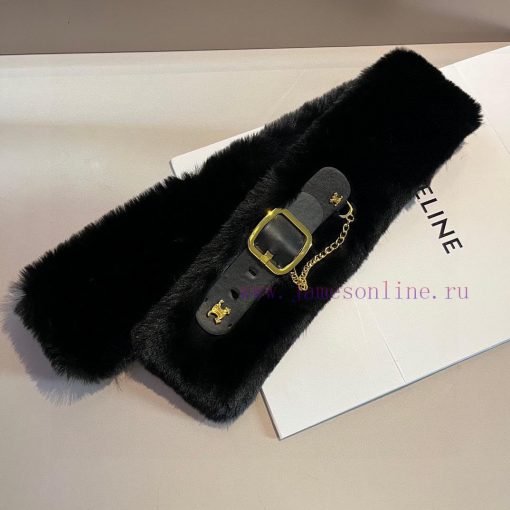 Celine autumn/winter versatile scarf, made of fiber fur and grass for super warmth. High endjqrui71h - Image 6