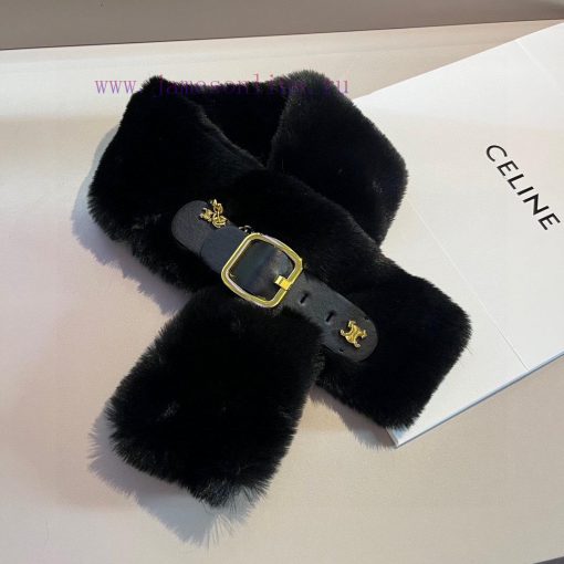 Celine autumn/winter versatile scarf, made of fiber fur and grass for super warmth. High endjqrui71h - Image 9
