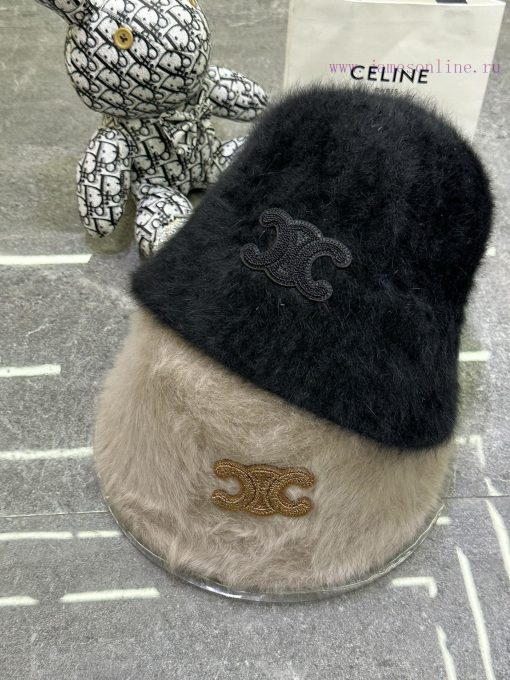 Celine's popular rabbit fur fisherman hat904ob9to - Image 2