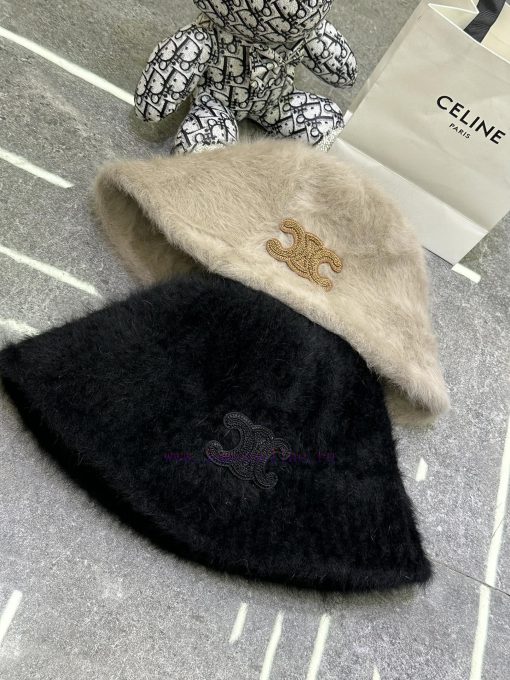 Celine's popular rabbit fur fisherman hat904ob9to - Image 3