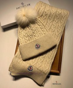 Mask set cashmere set hat - with fox fur ball classic set hat scarf ️ Warm and super comfortf8pcaw1e