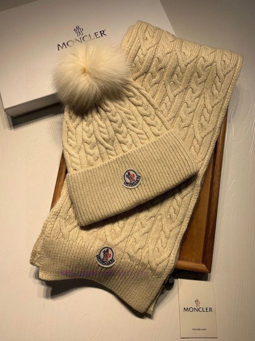 Mask set cashmere set hat - with fox fur ball classic set hat scarf ️ Warm and super comfortf8pcaw1e