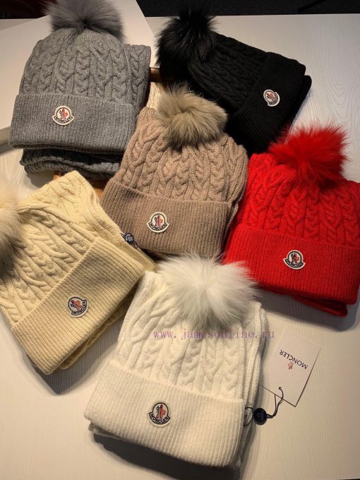 Mask set cashmere set hat - with fox fur ball classic set hat scarf ️ Warm and super comfortf8pcaw1e - Image 6