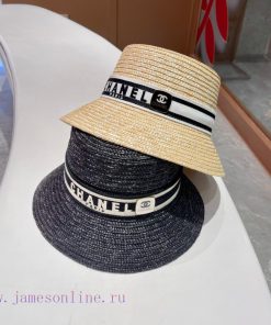 Chanel's new straw hat, sun hat, beach sun hat, stylish design, high quality, head circumferqt6fgmns