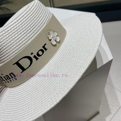 DIOR 2022 new straw woven sunshade hat basin hat 🤩 Beach style, simple and elegant, versatilbdhwrrw8 - Image 5