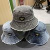 pr@da 2024 Prada denim inverted triangle baseball capStar washed denim color, same as the rucdcnuqsj