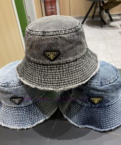 pr@da 2024 Prada denim inverted triangle baseball capStar washed denim color, same as the rucdcnuqsj